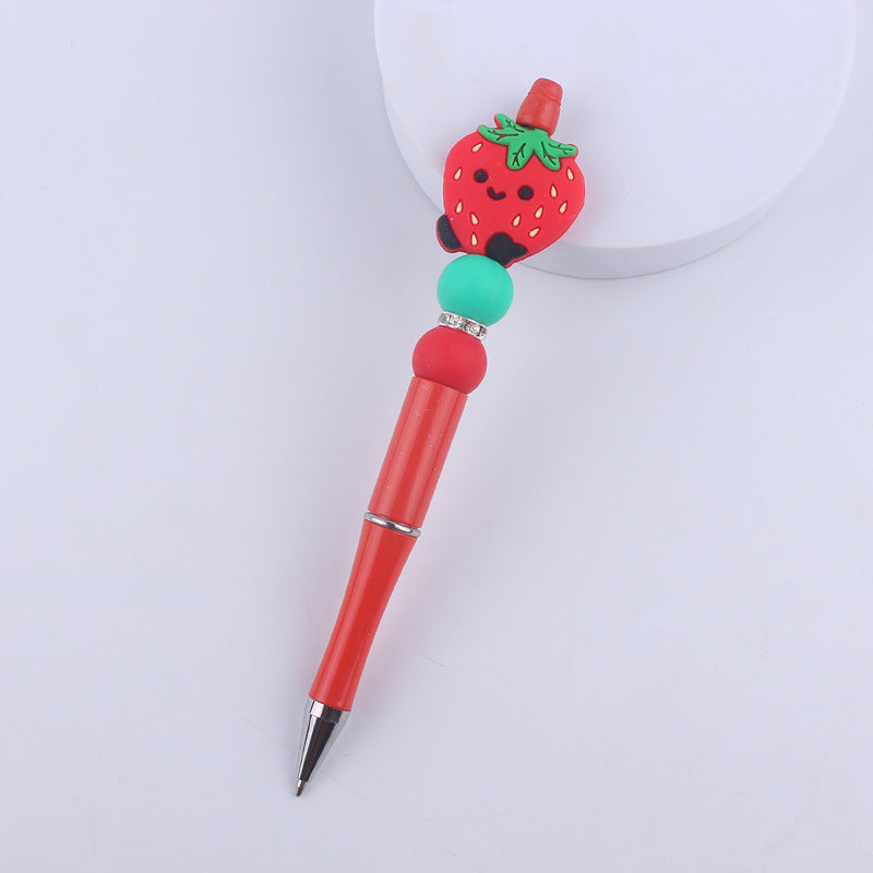 Wholesale Cartoon Fruit Silicone Color Plastic Beadable Pens
